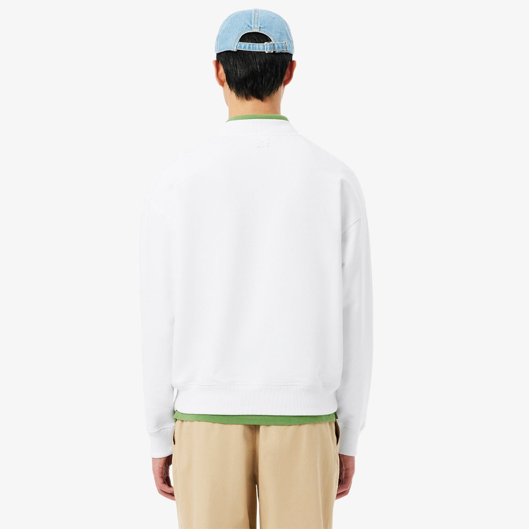 Lacoste Men's Embroidered Fleece Sweater - White