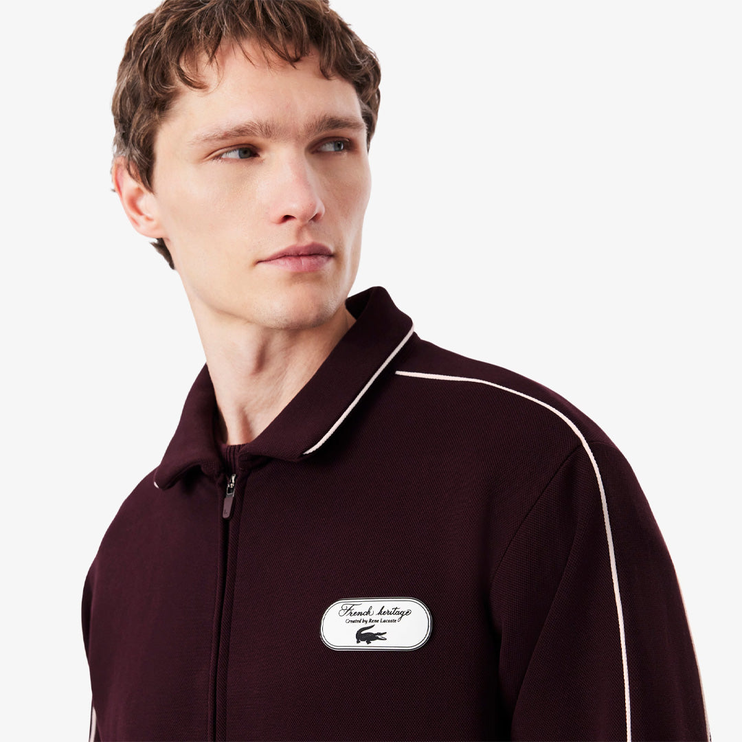 Lacoste Men's Heritage Badge Accent Sweatshirt - Oxalis/Flour