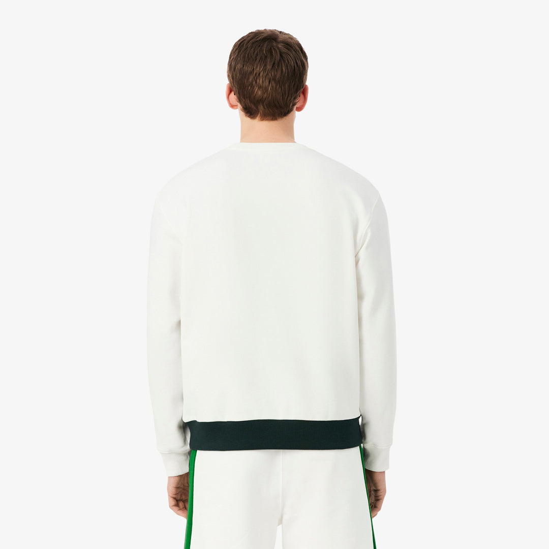 Lacoste Men's Colour Block Fleece Sweatshirt - Flour/Sinople