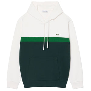 Lacoste Men's Colour Block Fleece Hoodie - Flour/Sinople