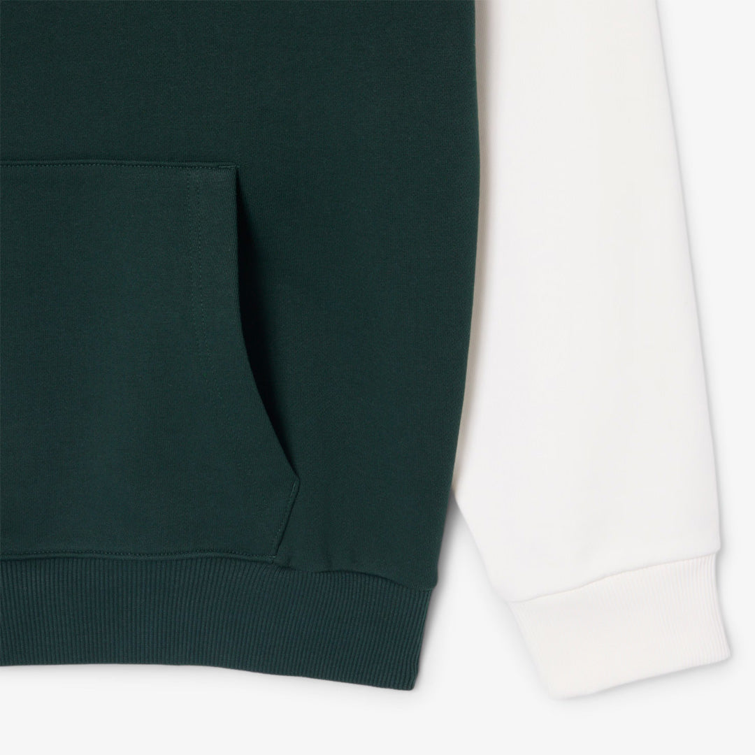 Lacoste Men's Colour Block Fleece Hoodie - Flour/Sinople