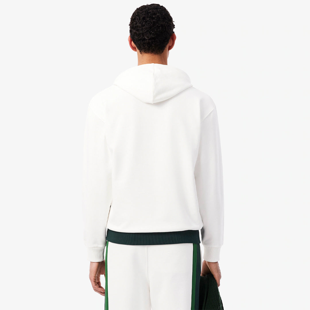 Lacoste Men's Colour Block Fleece Hoodie - Flour/Sinople