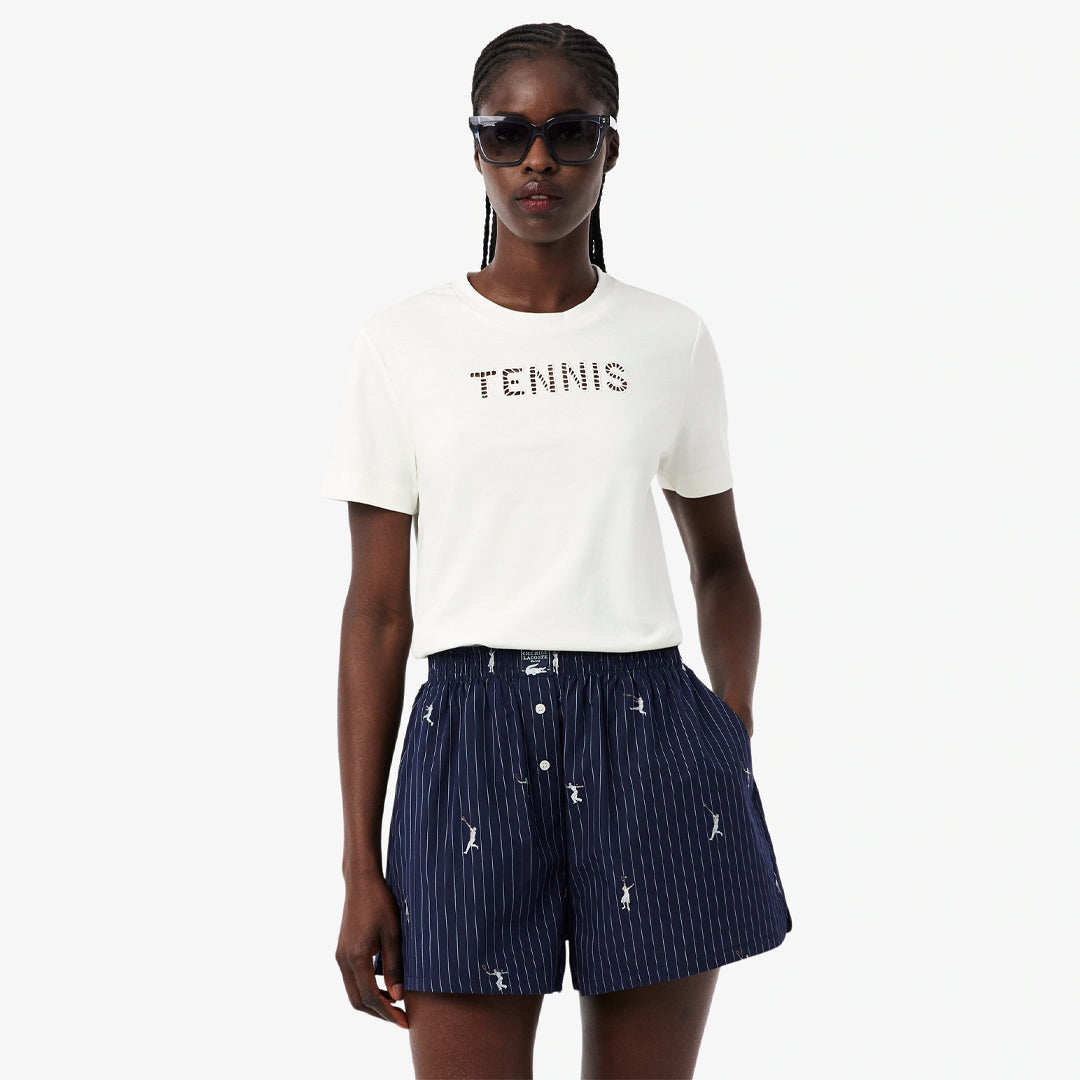 Lacoste Women's Embroidery Tennis Tee - White