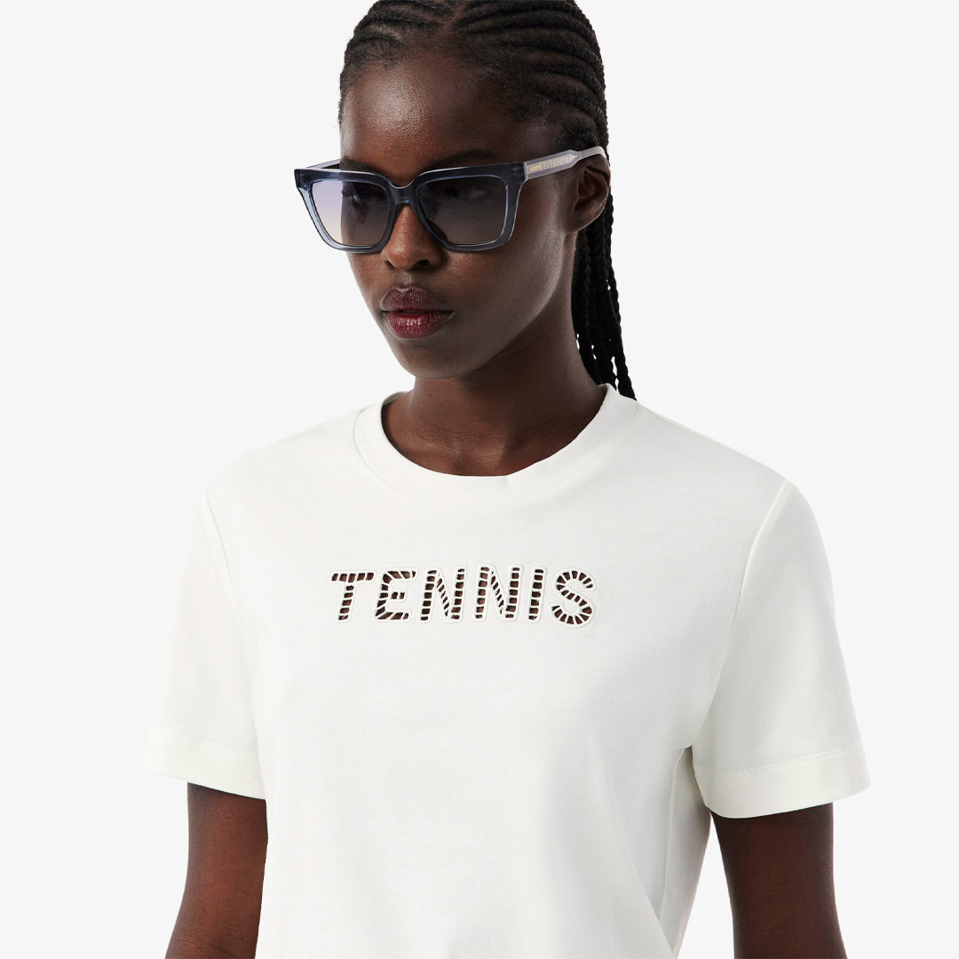 Lacoste Women's Embroidery Tennis Tee - White
