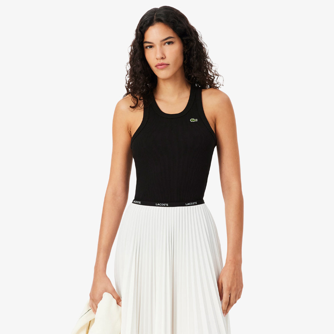 Lacoste Women's Cotton Rib Tank - Black