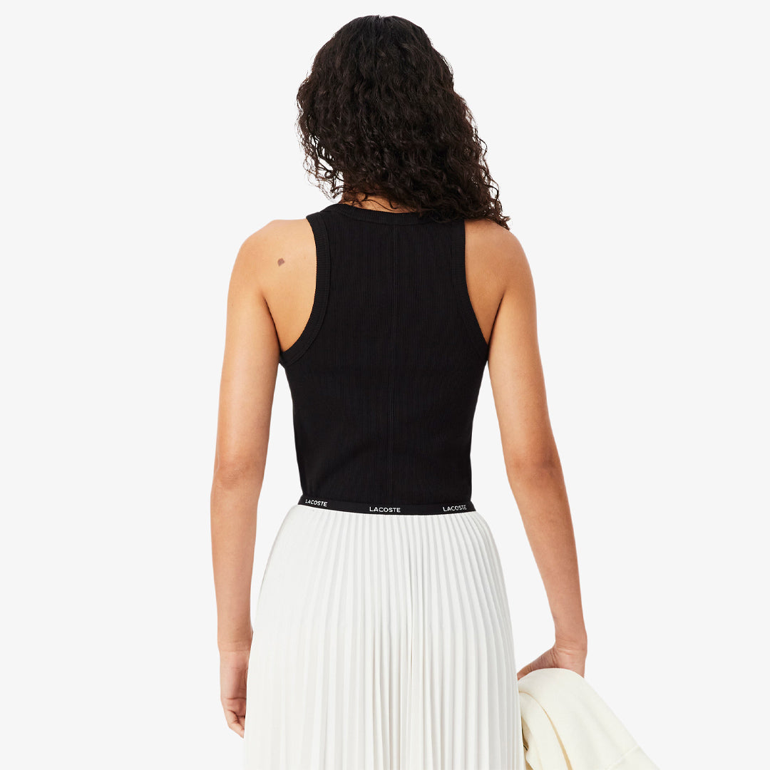 Lacoste Women's Cotton Rib Tank - Black