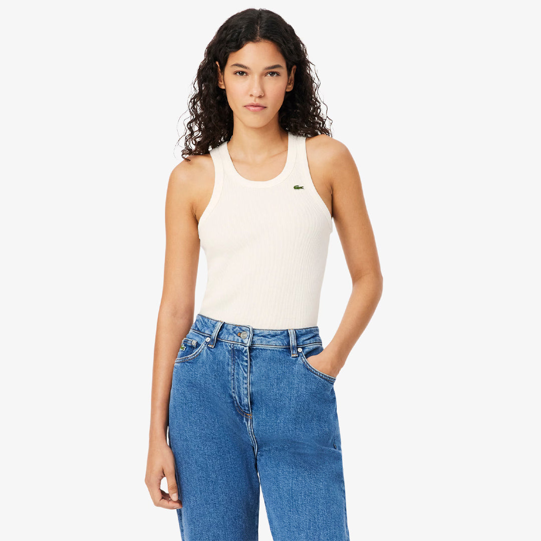 Lacoste Women's Cotton Rib Tank - White