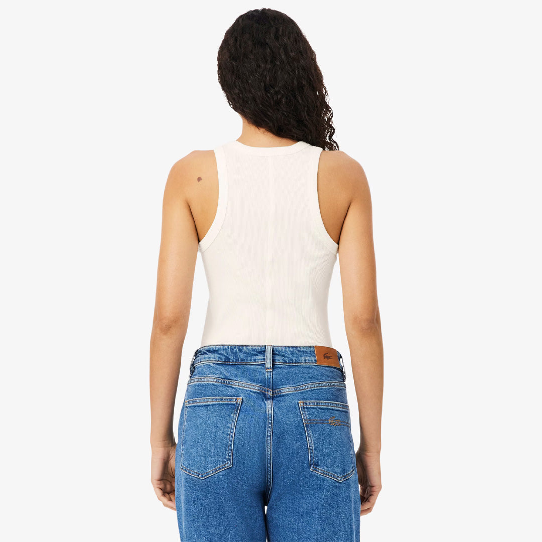 Lacoste Women's Cotton Rib Tank - White