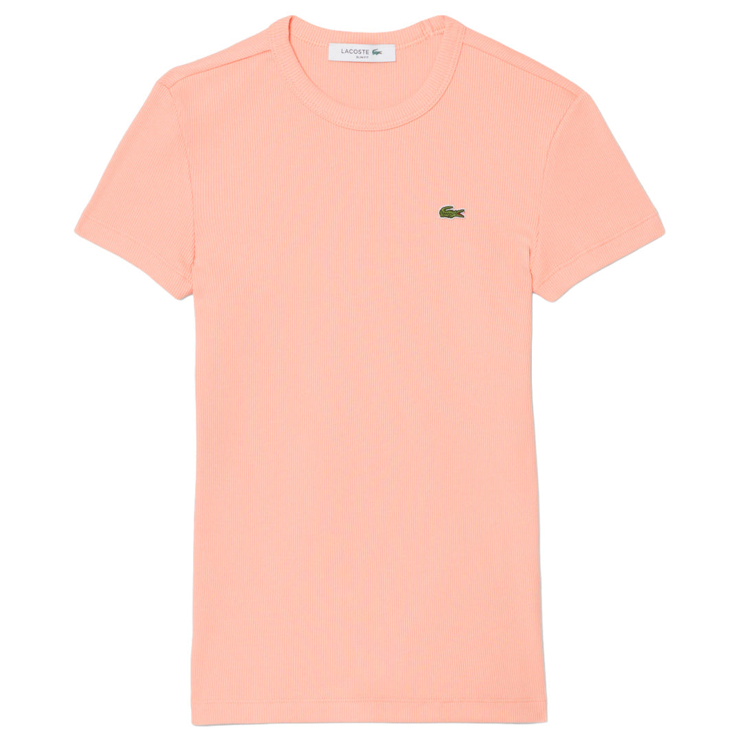 Lacoste Women's Ribbed Tee - Rose