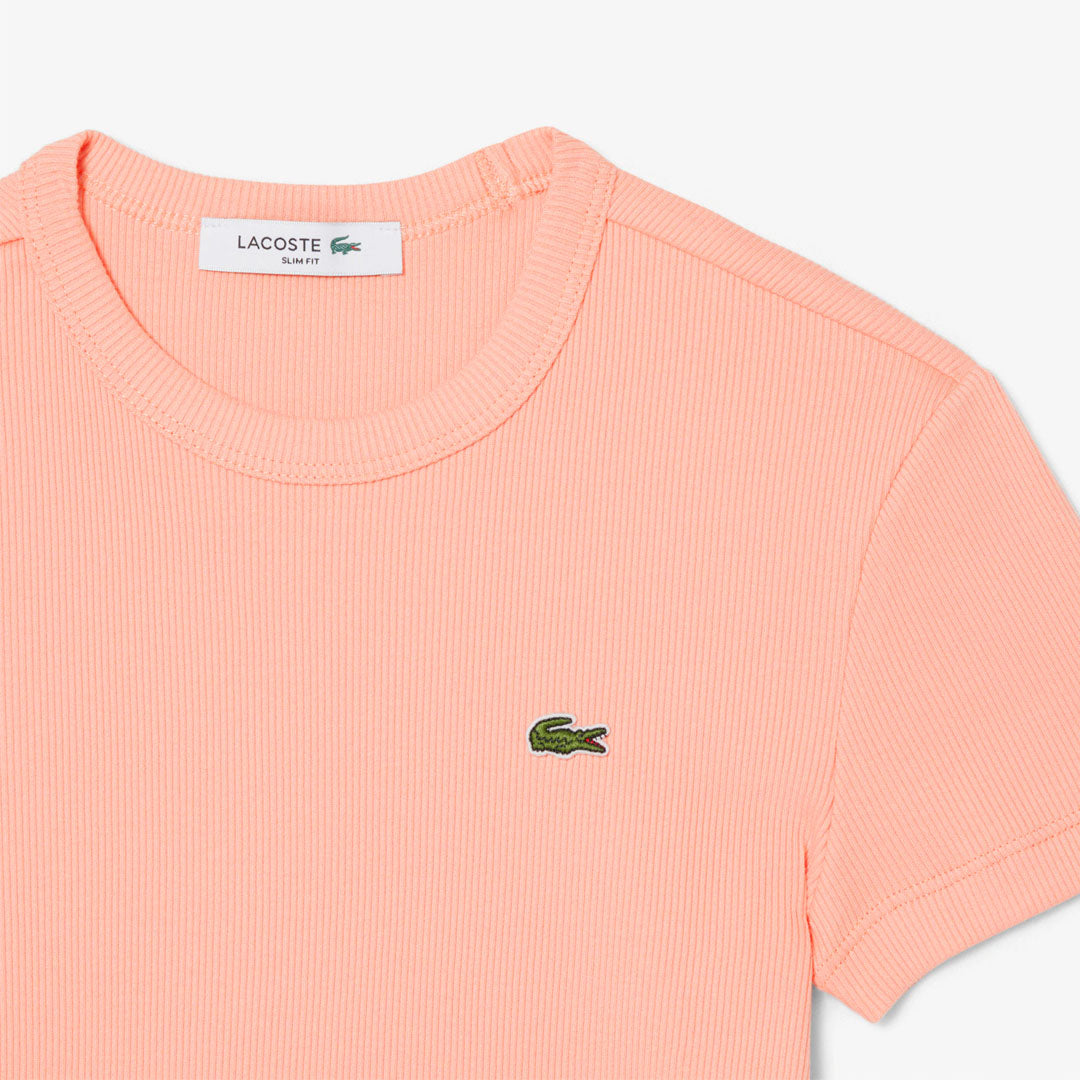 Lacoste Women's Ribbed Tee - Rose