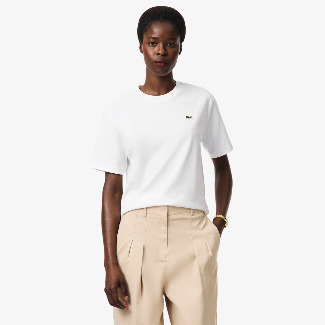 Lacoste Women's Relaxed Cotton Tee - White