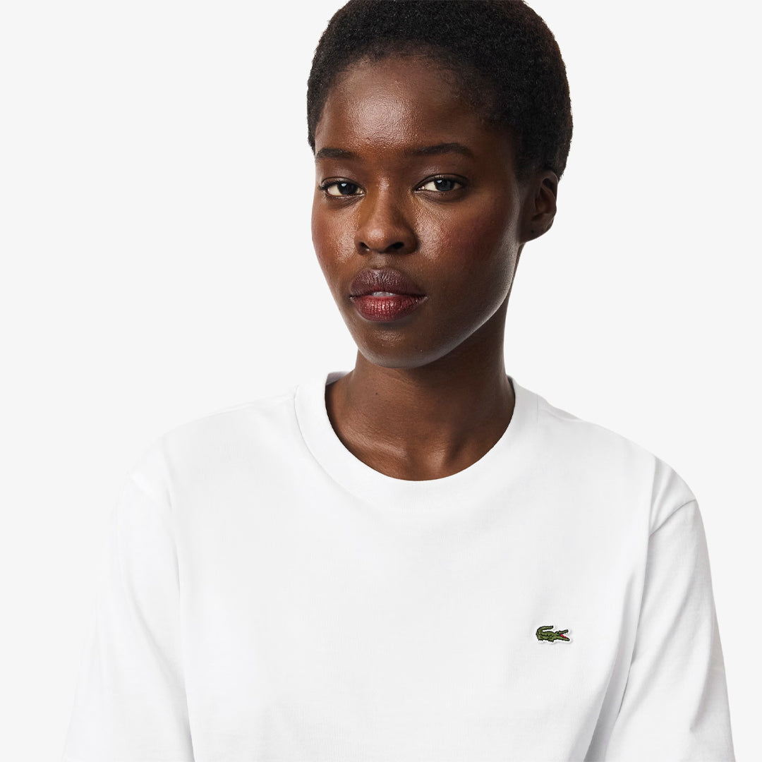 Lacoste Women's Relaxed Cotton Tee - White