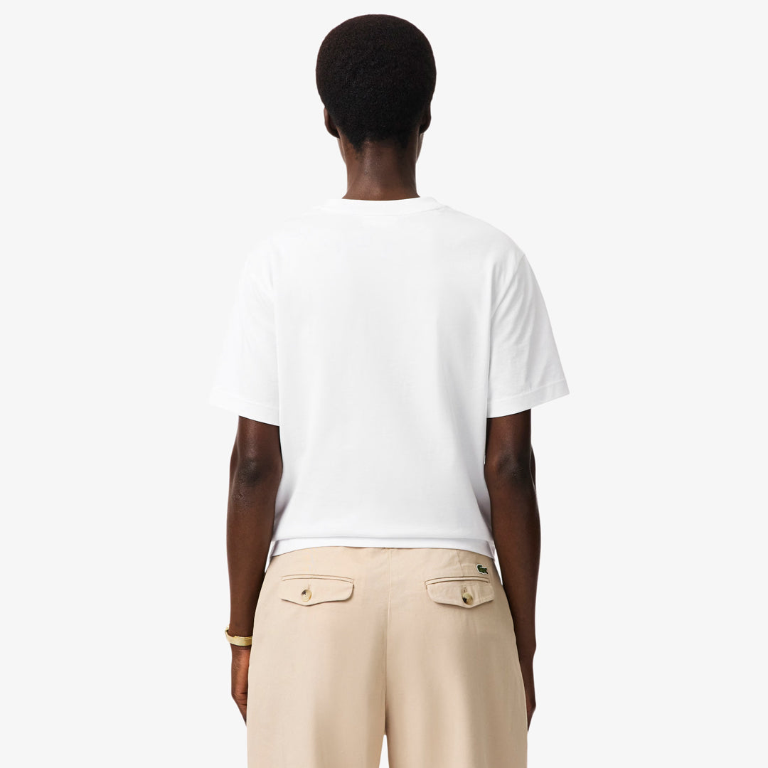 Lacoste Women's Relaxed Cotton Tee - White