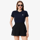 Lacoste Women's Ultra Dry Technical Cotton Tee - Navy Blue