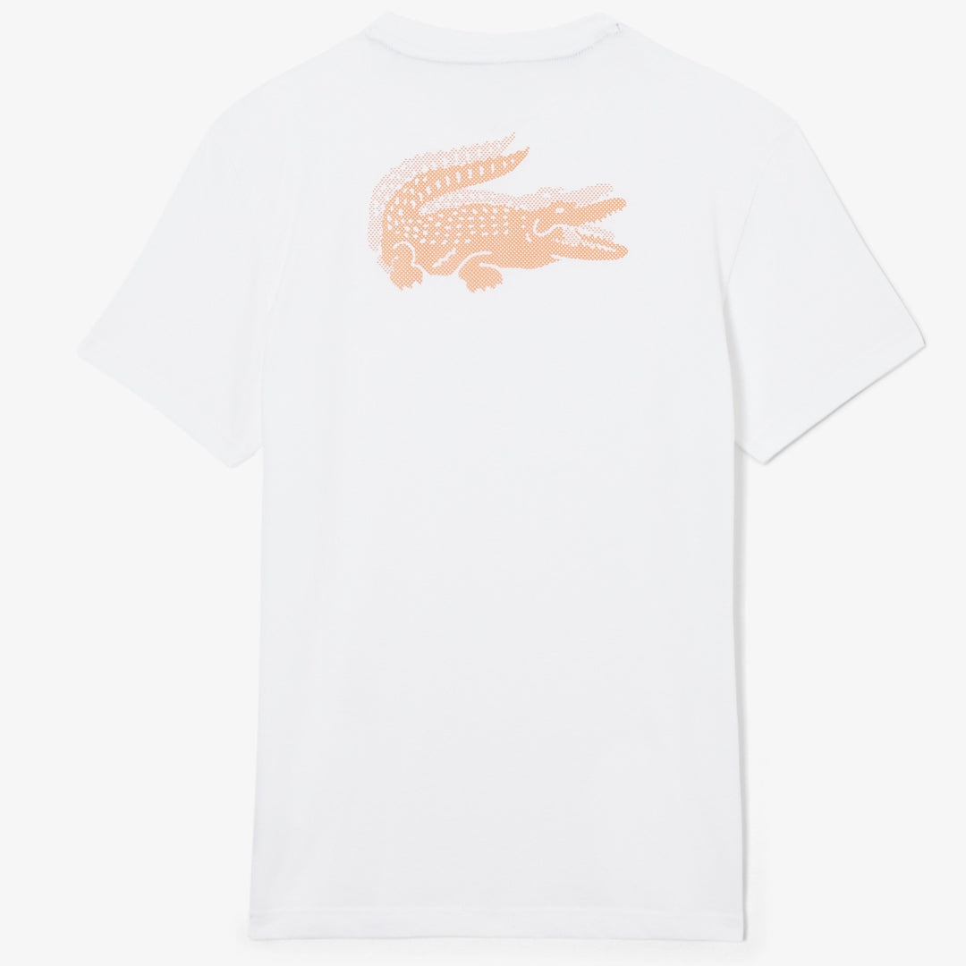 Lacoste Men's Ultra Dry Crocodile Printed Tee - White