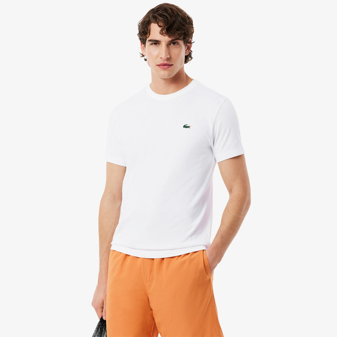 Lacoste Men's Ultra Dry Crocodile Printed Tee - White