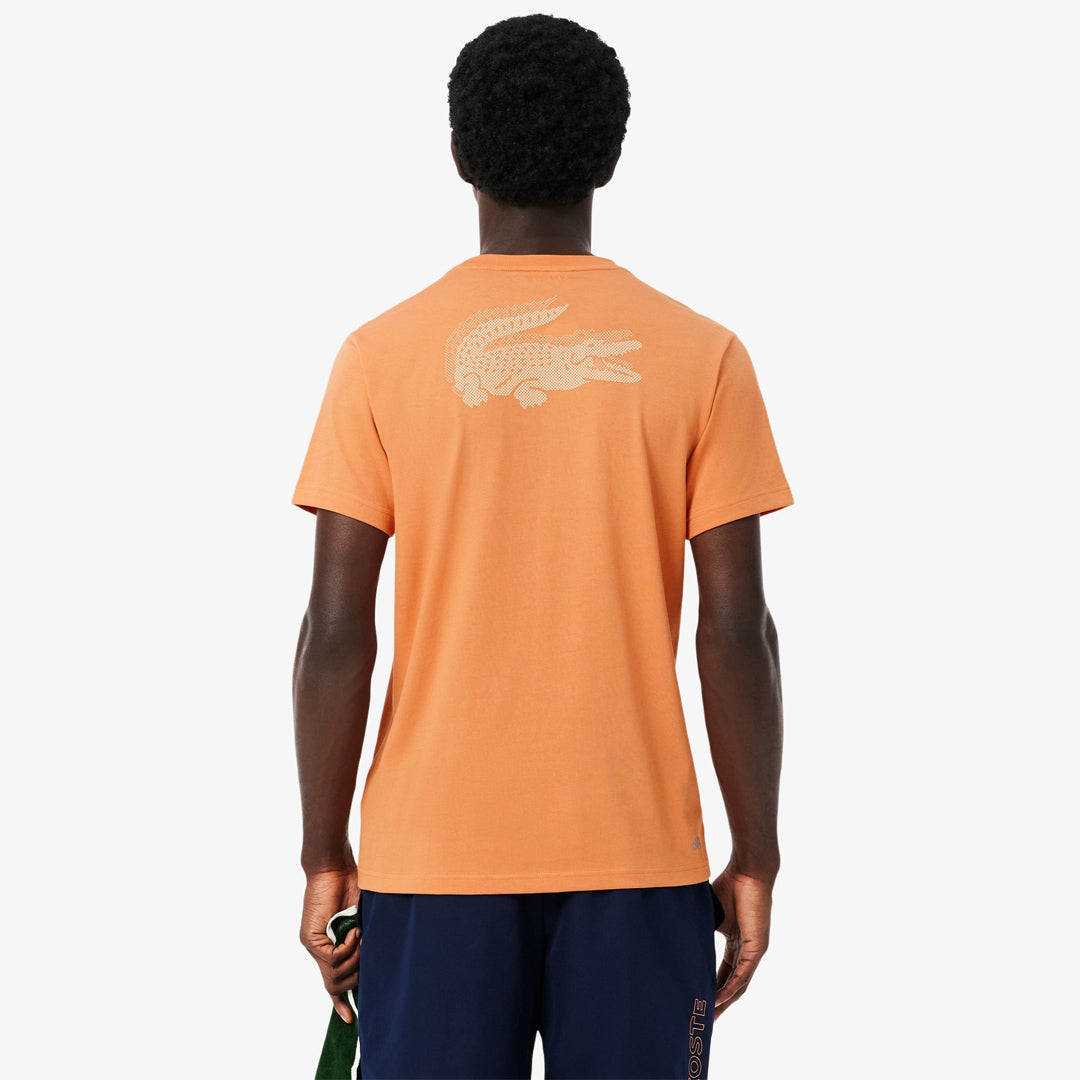 Lacoste Men's Ultra Dry Crocodile Graphic Tee - Orange