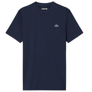 Lacoste Men's Ultra Dry Jacquard Tee - Navy Blue