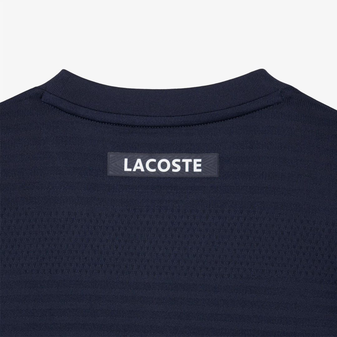 Lacoste Men's Ultra Dry Jacquard Tee - Navy Blue