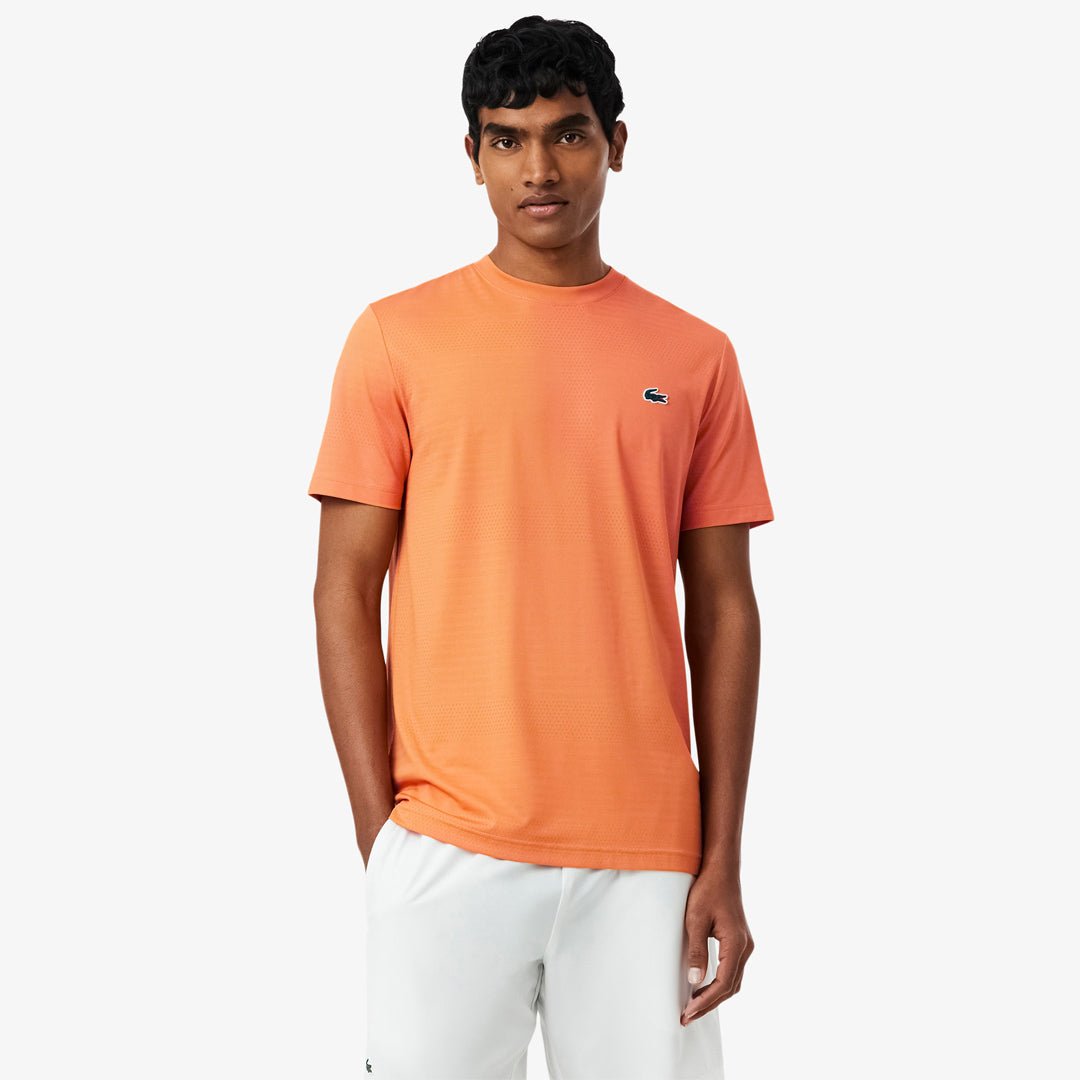 Lacoste Men's Ultra Dry Jacquard Tee - Orange