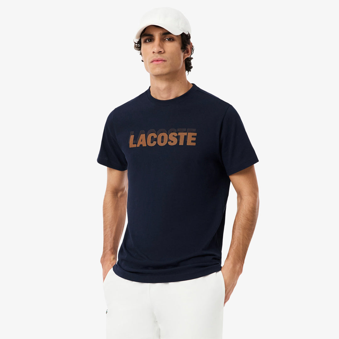 Lacoste Men's Ultra Dry Printed Sport Tee - Navy Blue