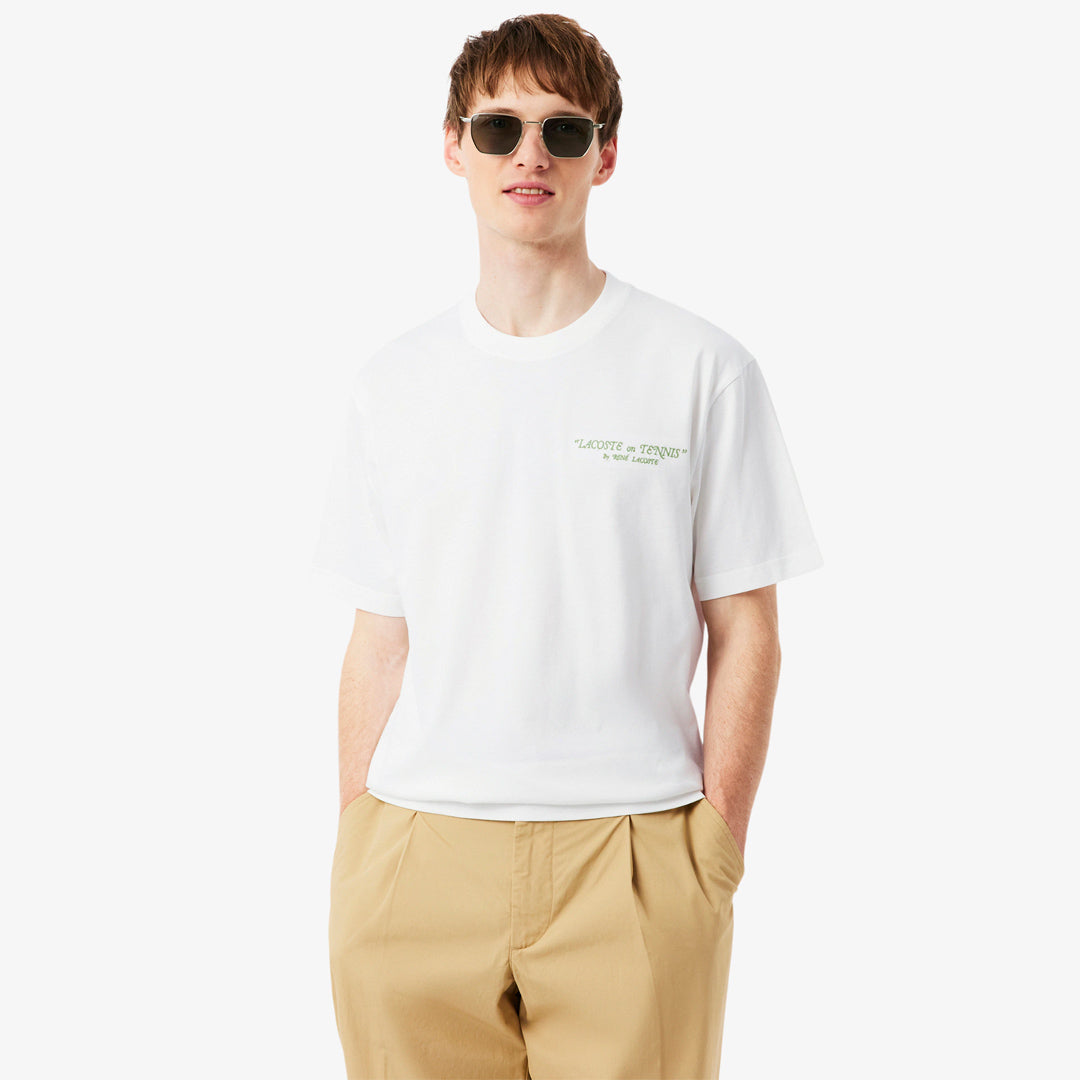 Lacoste Men's Embroidered Tee - White/Green