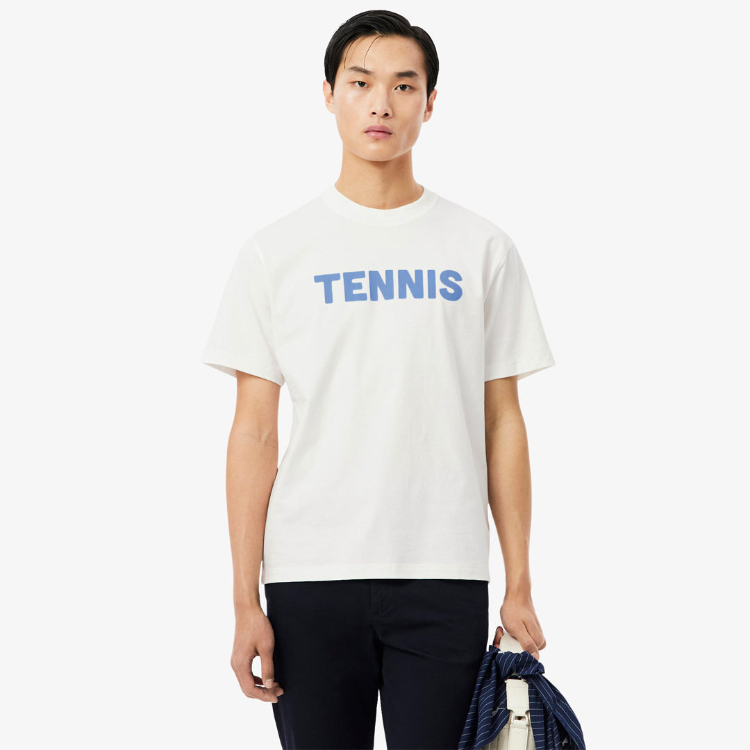 Lacoste Men's Printed Tennis Tee - White