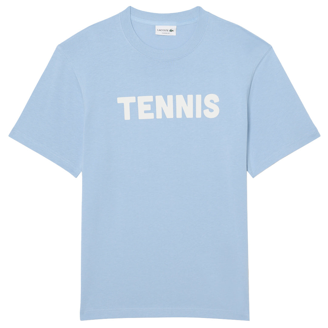 Lacoste Men's Printed Tennis Tee - Light Blue