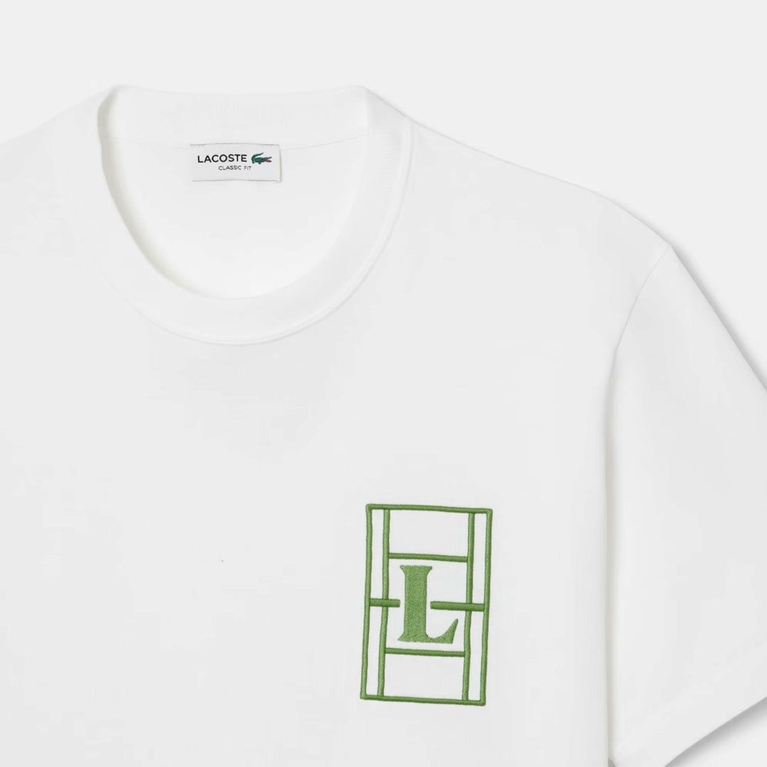 Lacoste Men's Embroidered Jersey Tee - White/Green