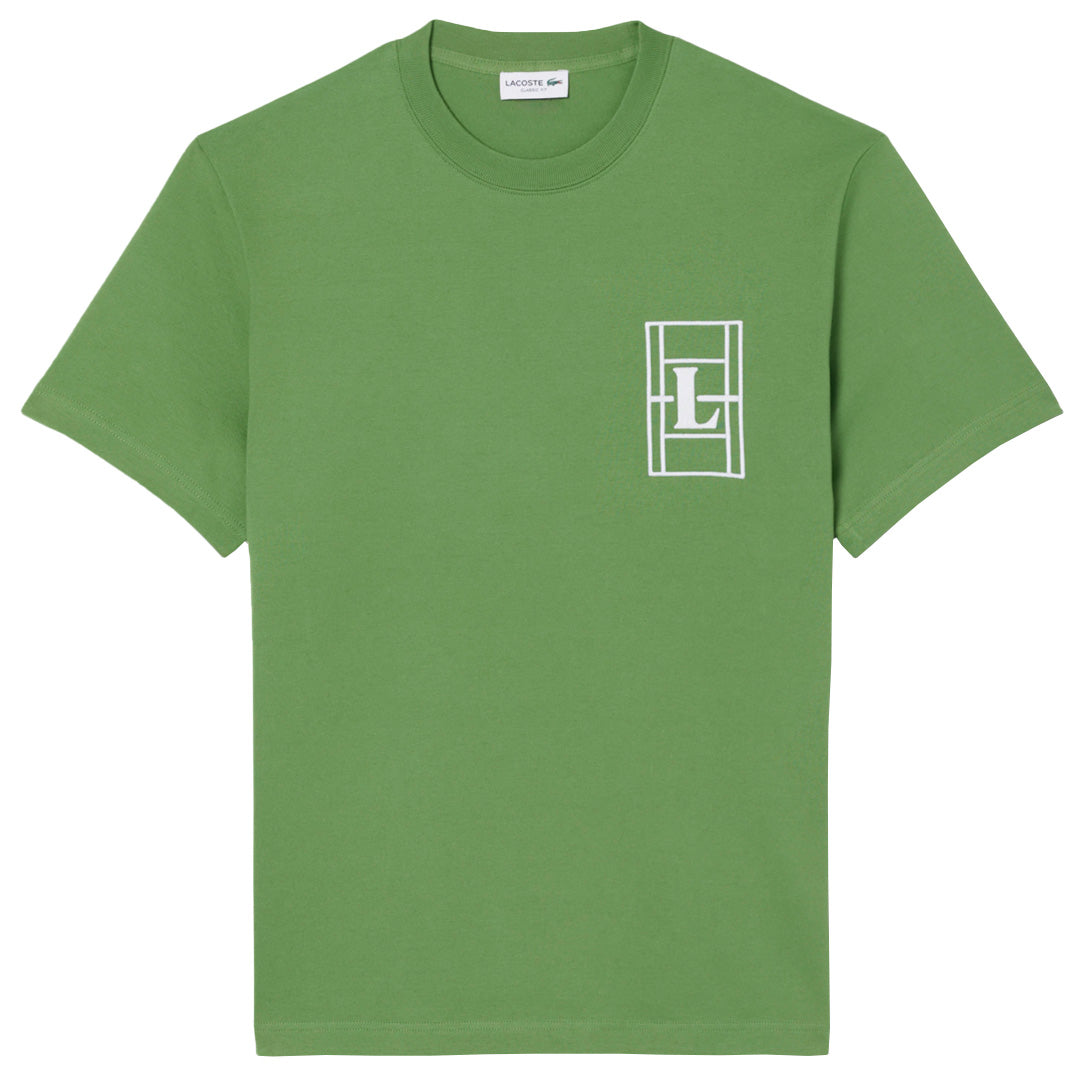 Lacoste Men's Embroidered Jersey Tee - Green/White
