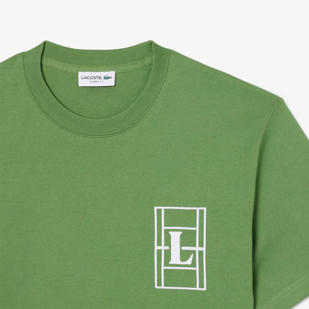 Lacoste Men's Embroidered Jersey Tee - Green/White