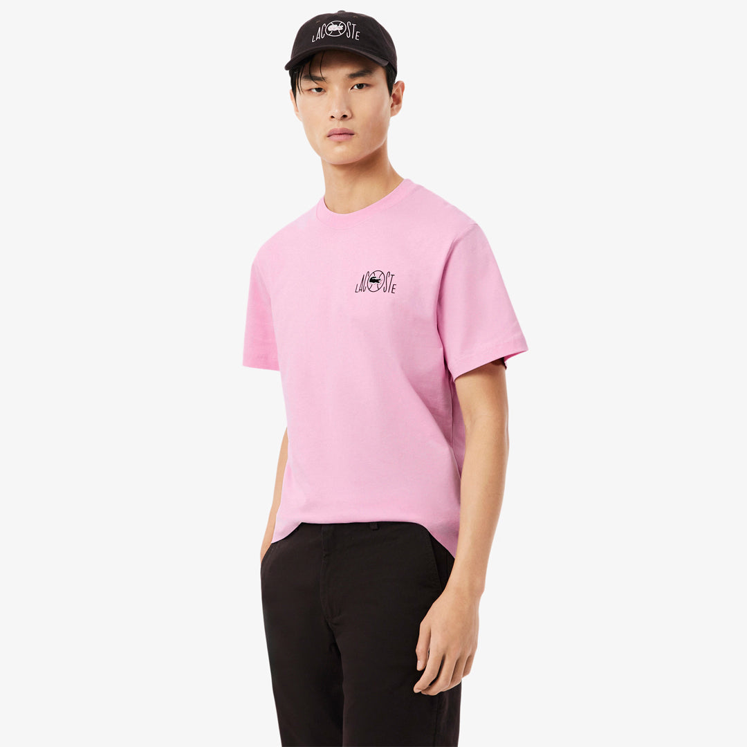 Lacoste Men's Printed Tee - Pink