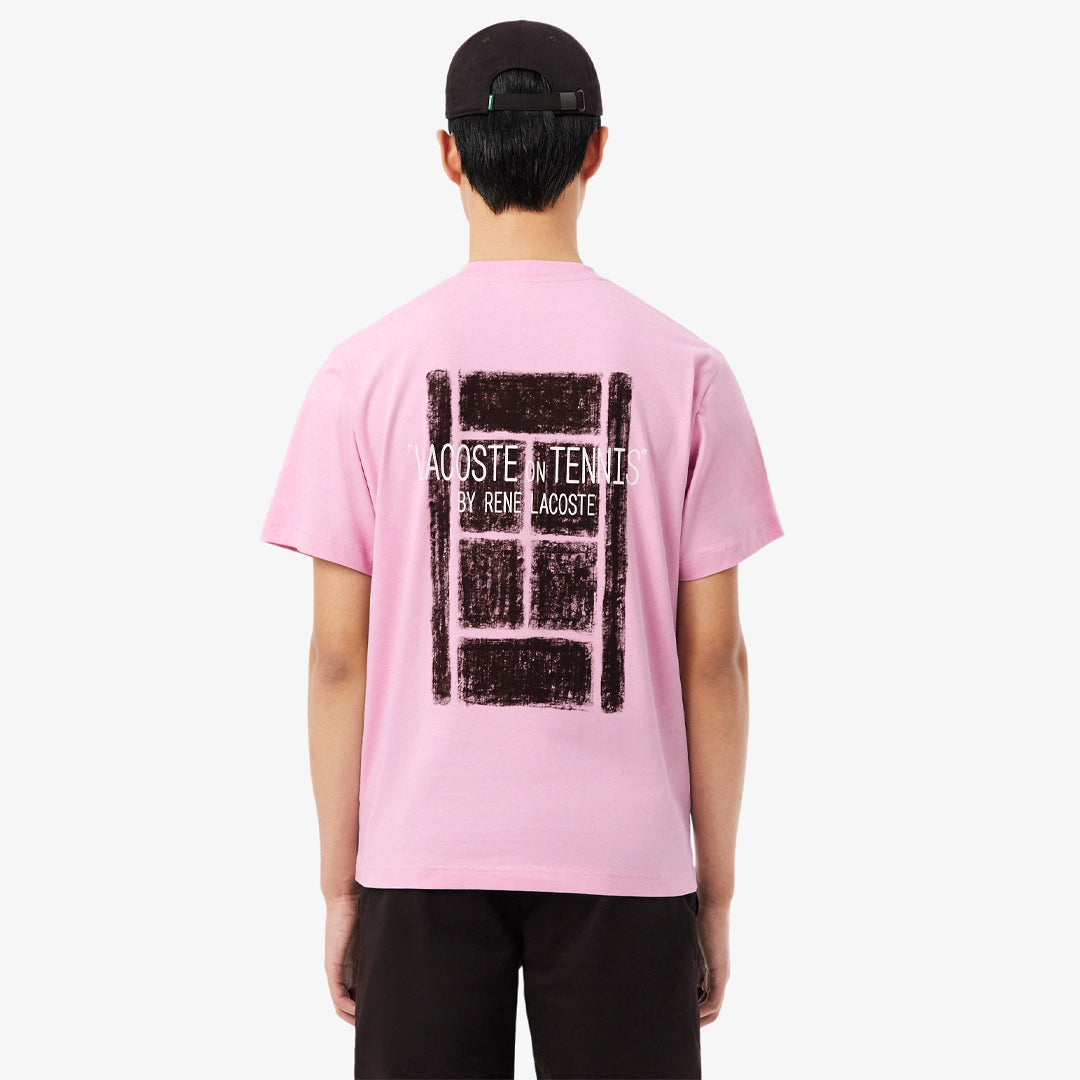 Lacoste Men's Printed Tee - Pink