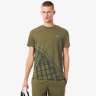 Lacoste Men's Ultra Dry Printed Tee - Khaki Green