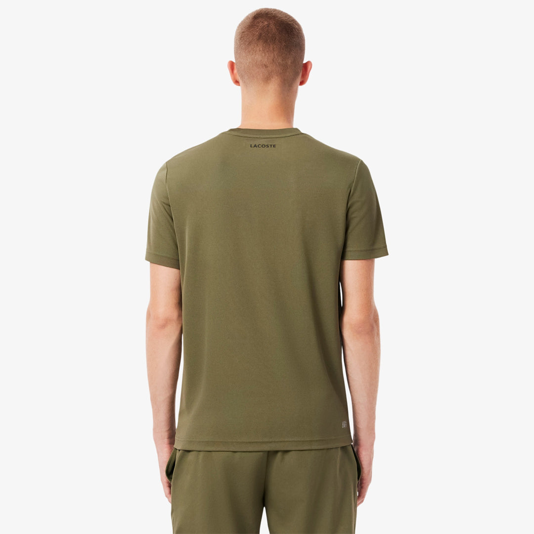Lacoste Men's Ultra Dry Printed Tee - Khaki Green