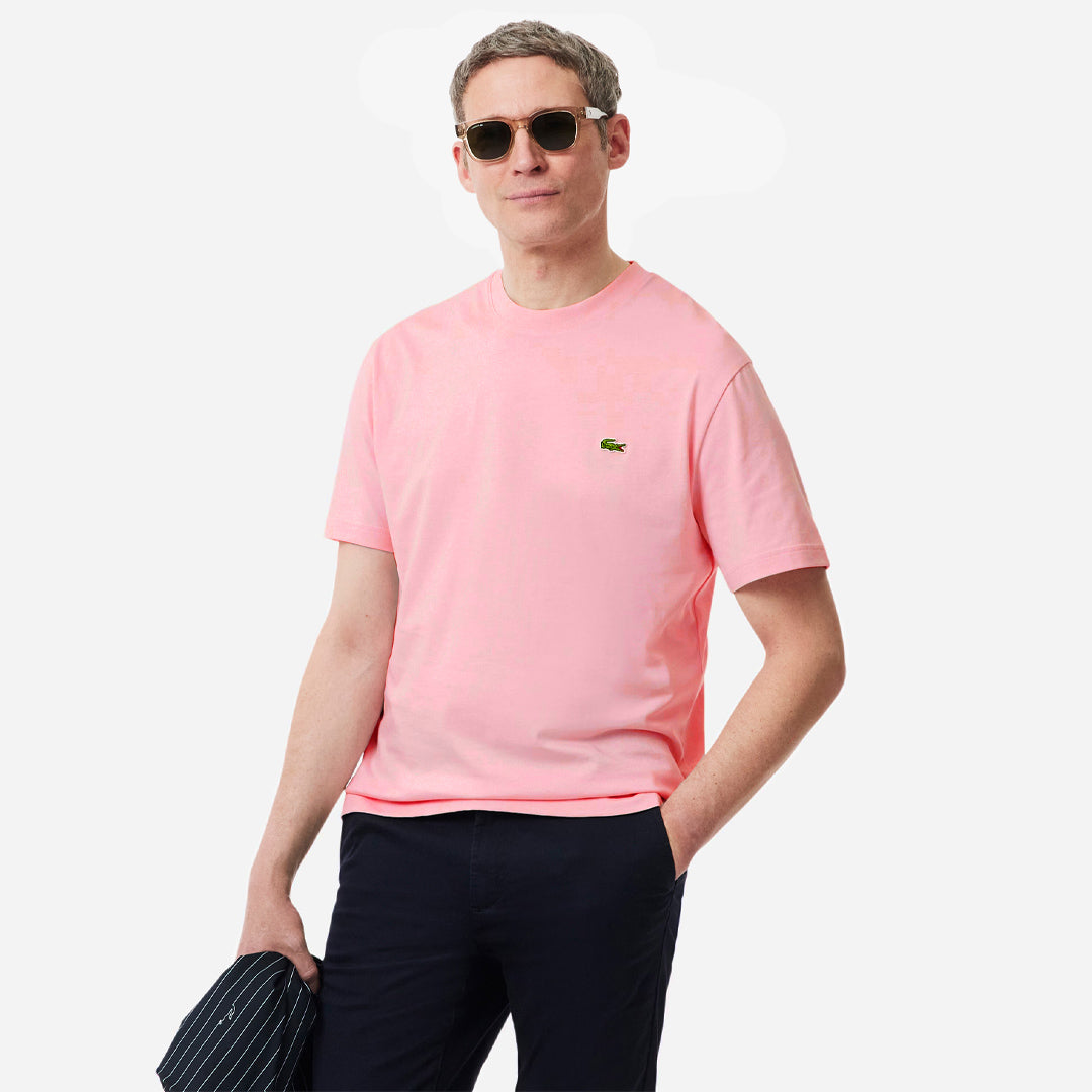 Lacoste Men's Cotton Tee - Pink