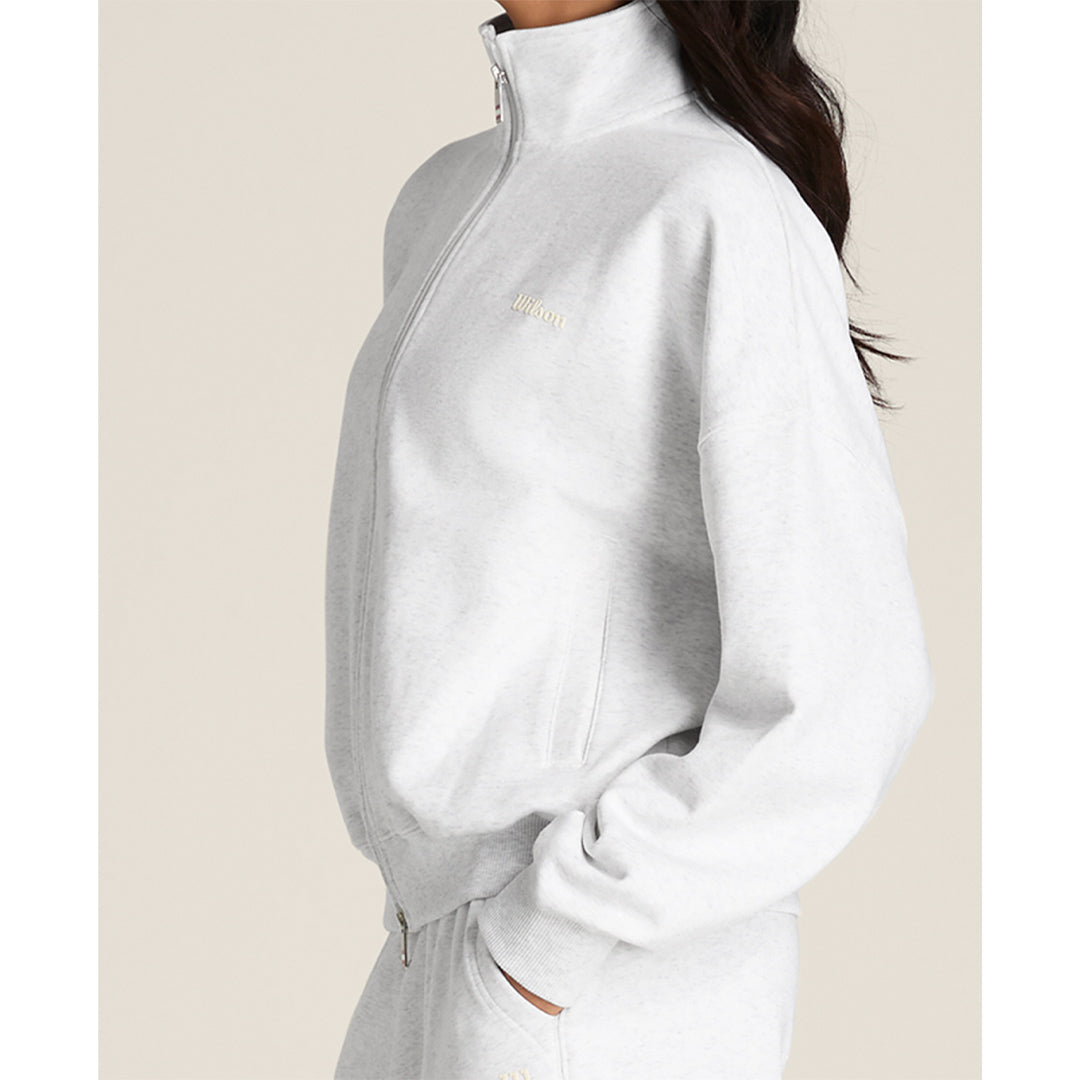 Wilson Women's Full Zip Sweater - Cloud Heather