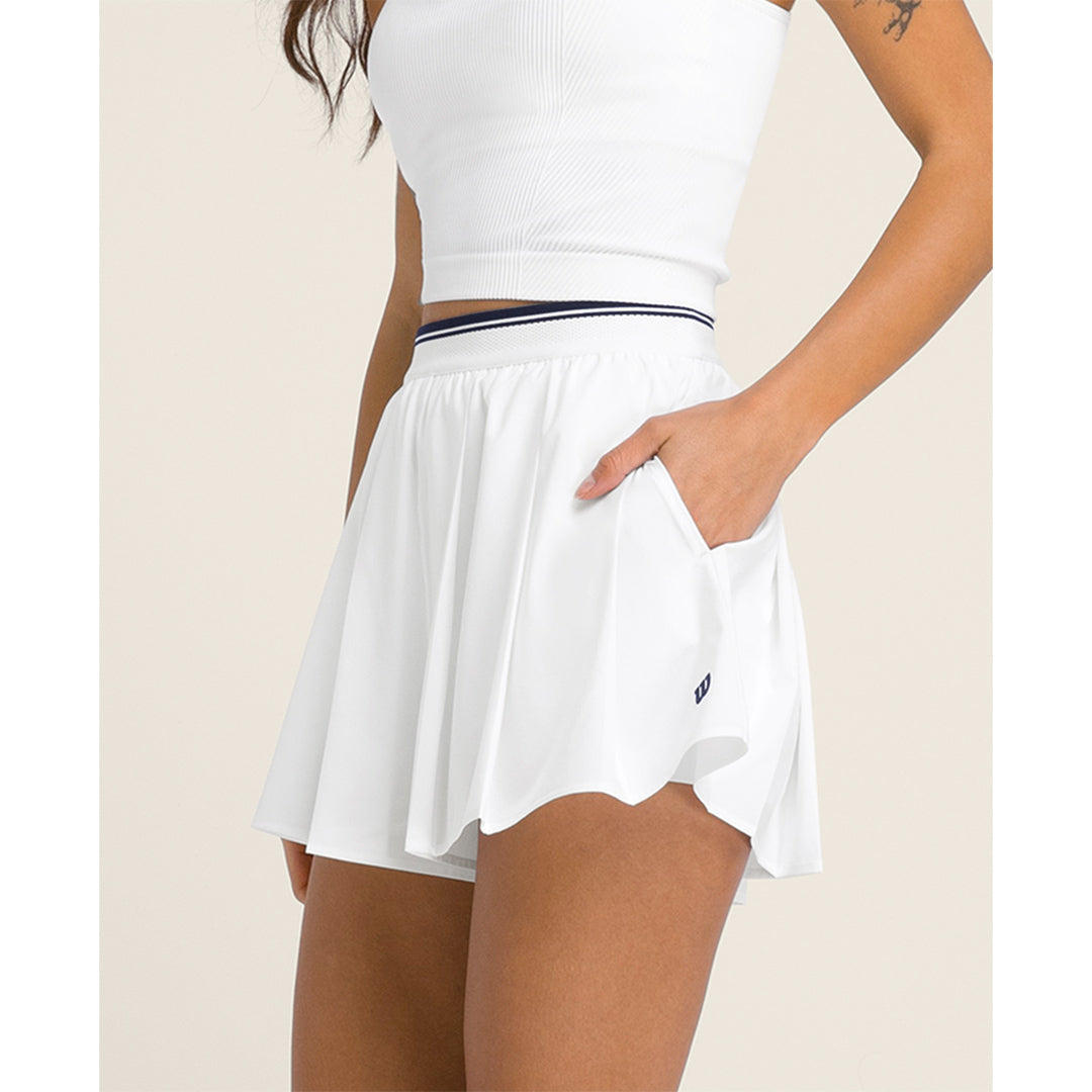Wilson Women's Velocity Pleated Lined Skort - Bright White
