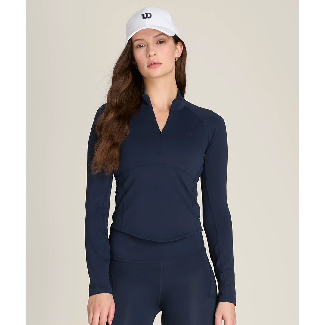 Wilson Women's Baseline 1/2 Zip Long Sleeve - Classic Navy