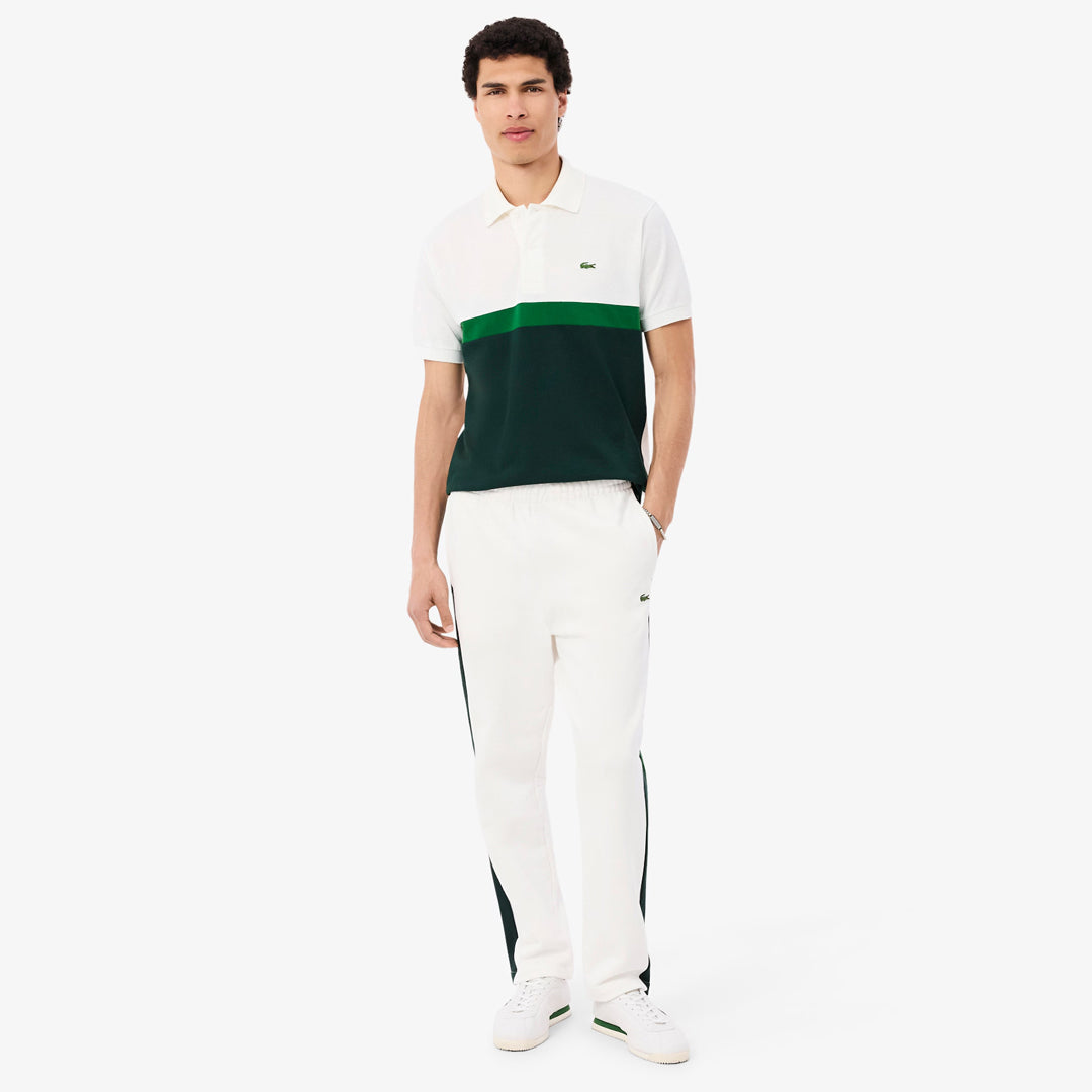 Lacoste Men's Colour Block Sweat Pants - Flour/Sinople
