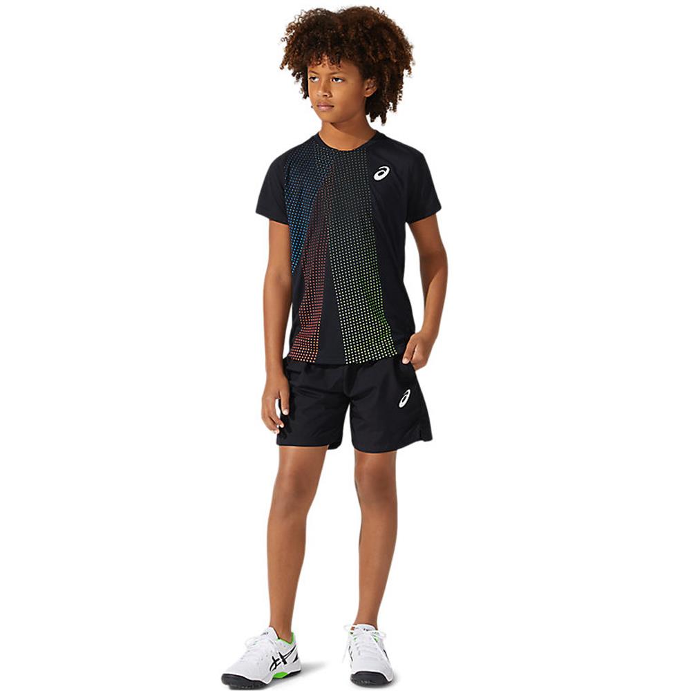 Asics Boys Tennis Graphic SS Top - Performance Black
