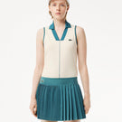 Lacoste Women's Ultra Dry Sleeveless Polo - Cream White/Hydro