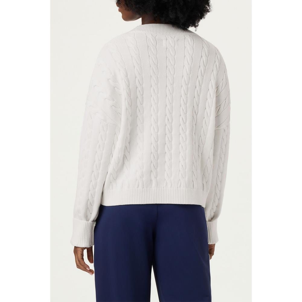 Fila Women's Baseline Chunky V-Neck Sweater - White