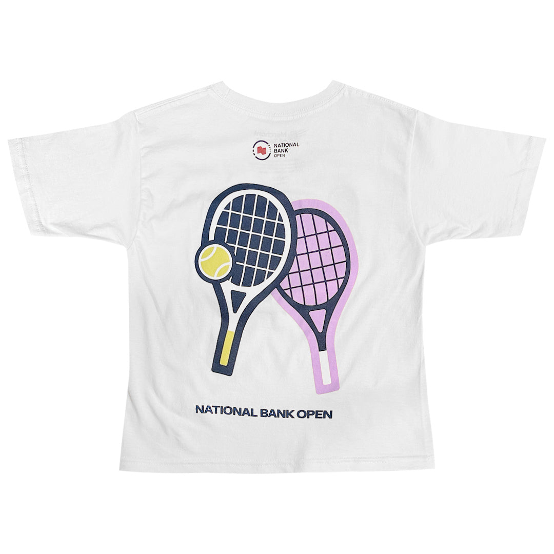 NBO Toronto Junior Racquet & Ball Tee - White