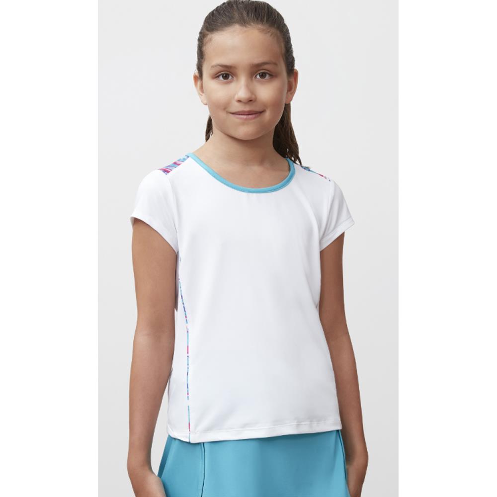 Fila Girls Blue Wave Cap Sleeve Top - White
