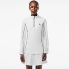 Lacoste Women's Sport 1/4 Longsleeve Zip Top - White/Green