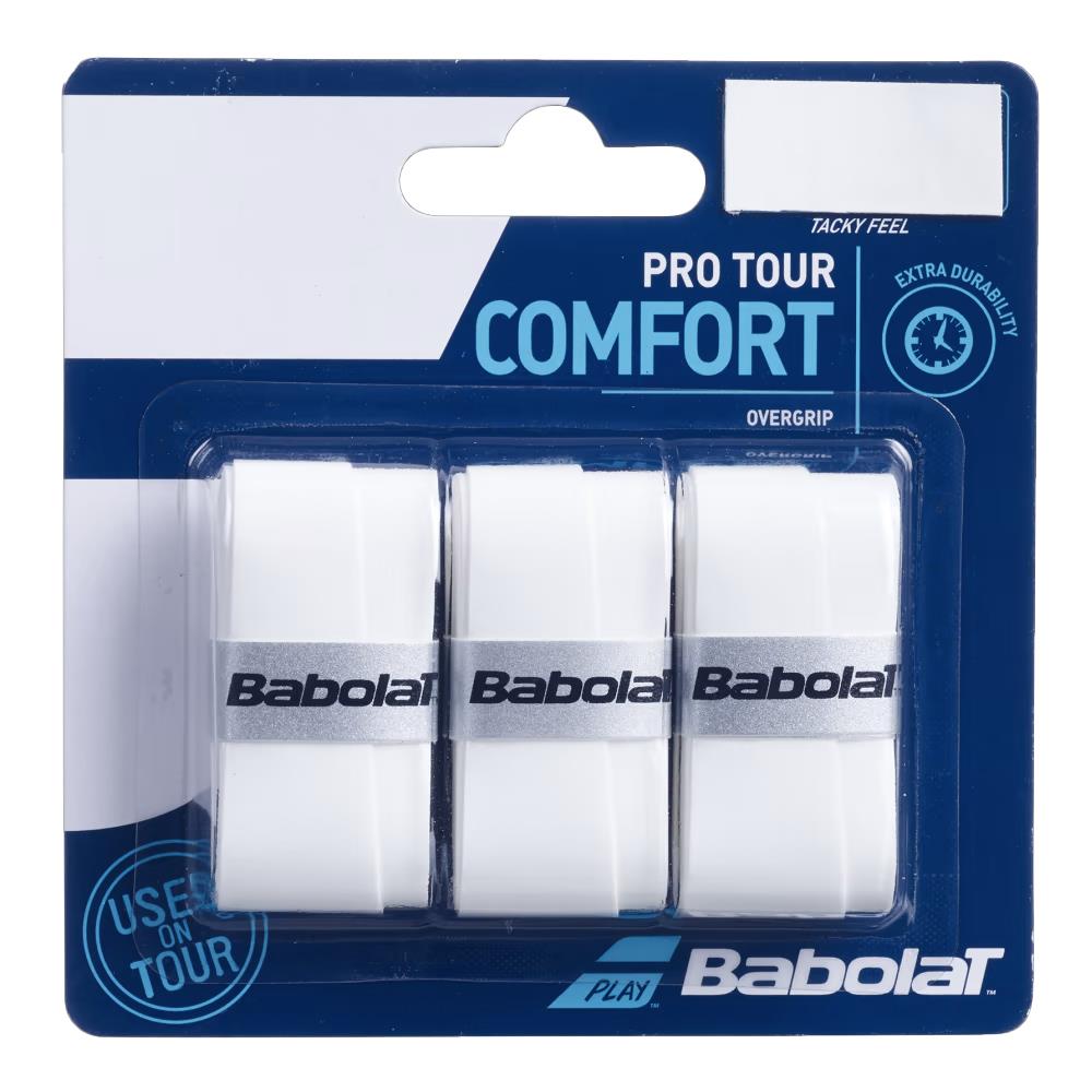 Babolat Pro Tour Overgrip - 3 Pack - White