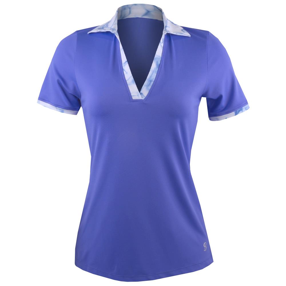 Sofibella Women's Aquatica Short Sleeve Polo - Valley Blue