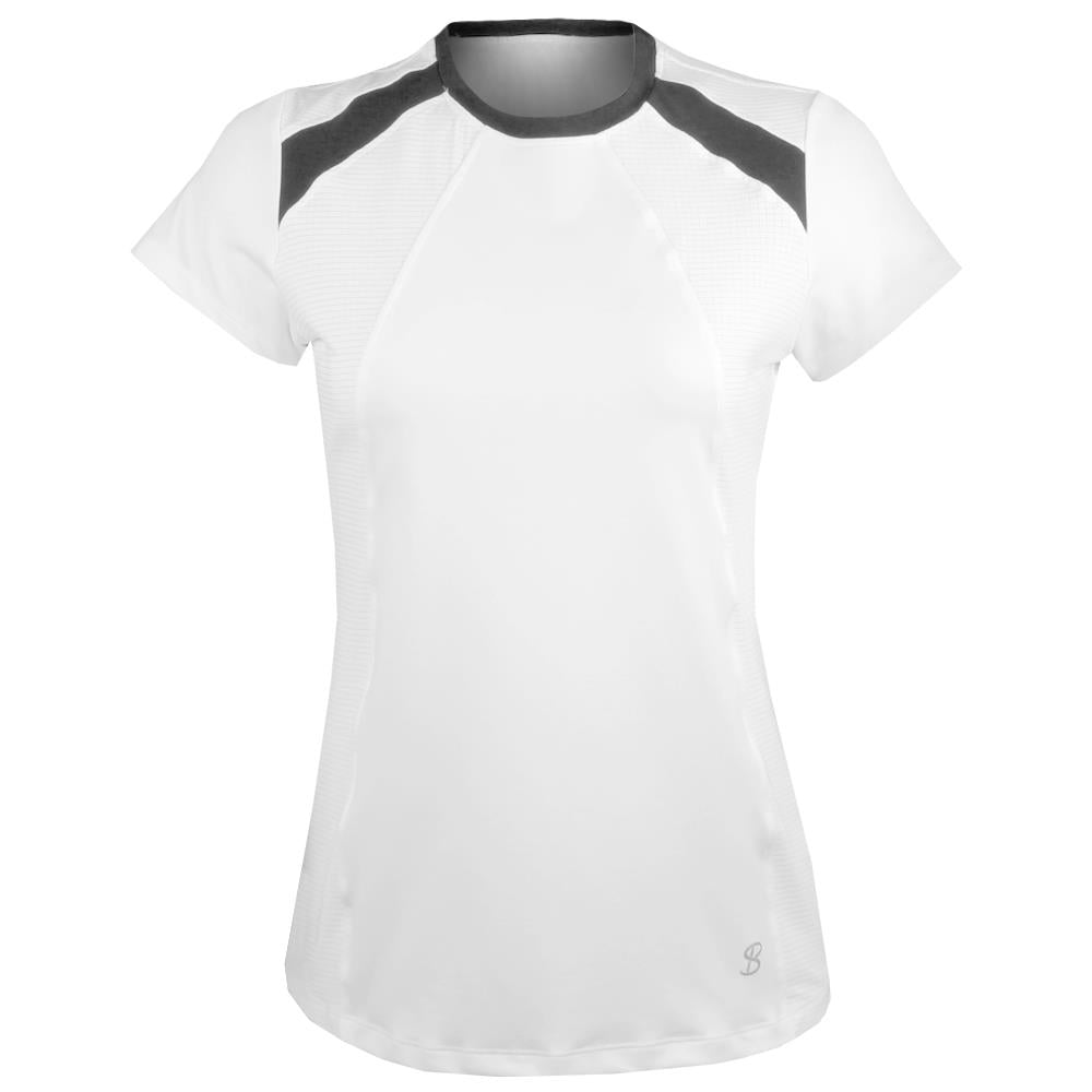 Sofibella Women's Elegance Short Sleeve Top - White/Black