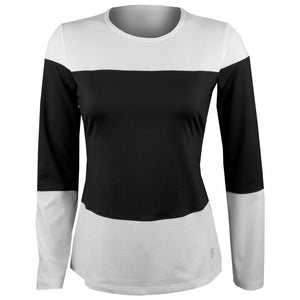 Sofibella Women's Elegance Long Sleeve Top - White/Black
